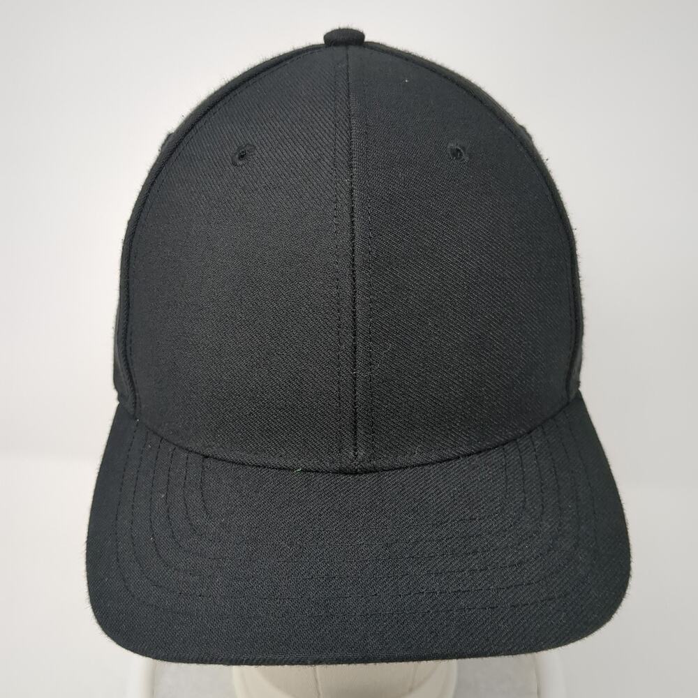 Richardson Strapback Baseball Hat Solid Black Lar… - image 2